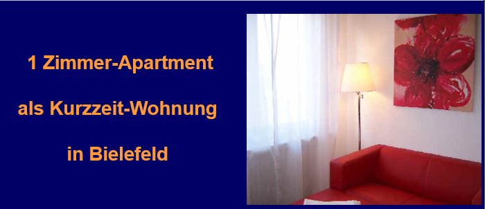 1-Raum-Apartment, komplett möbliert, in Bielefeld auf Zeit